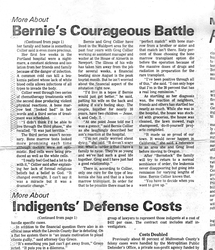 More About Bernie’s Courageous Battle