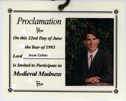 Medieval Madness Grad Night badge (front)