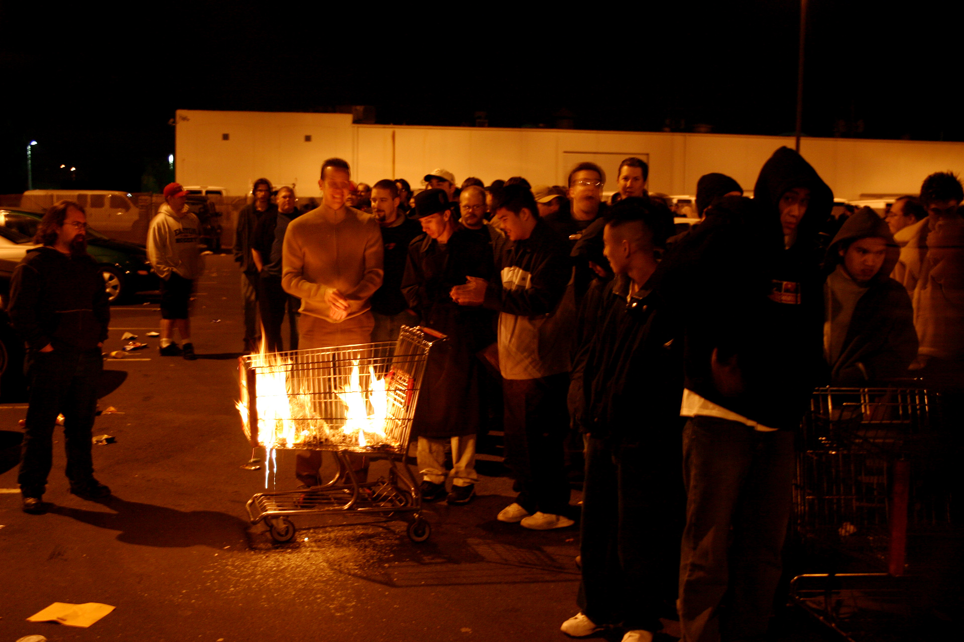 Nerds were starting fires just to keep warm. That's how long they had been waiting in the cold.