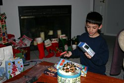 Christian about to get crazy on some presents