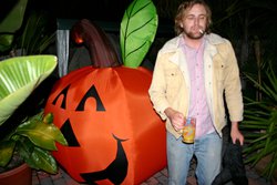 Sam getting away from the giant pumpkin