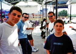 Andy, Cody, Dad, and Bryan at the tracks