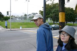 Walking by Mission Dolores Park