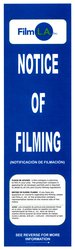NOTICE OF FILMING - Dexter (front)