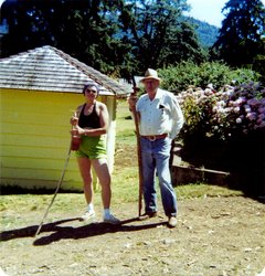 Grandma and Grandpa by the garden