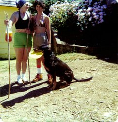 Grandma, with Misti and Hatchet