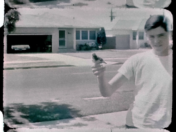 Greg and Tamara with baby bird, Eleanor and Basil Hunt (8 mm, 3 inch reel)