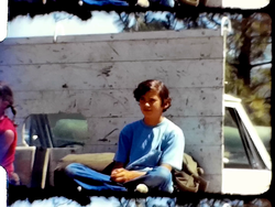 Tamara skates with Zack (maybe 1972), Arkansas